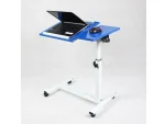 QQ 8A Height-Tilt Adjustable Metal Surface-Double Cooler Laptop Stand with Wheels - Image 5