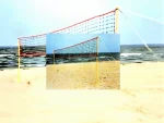 Art F501 Post and Net Tensioning Rope and Stakes Carrying Bag Mini Beach Volleyball Set