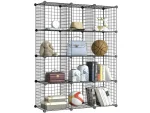 12 Compartment Metal Wire Portable Modular Toy Cabinet Multi-Purpose Organizer Shelf