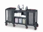 Plastic Cleaning Material Trolley (53x184x100 cm) - Image 2