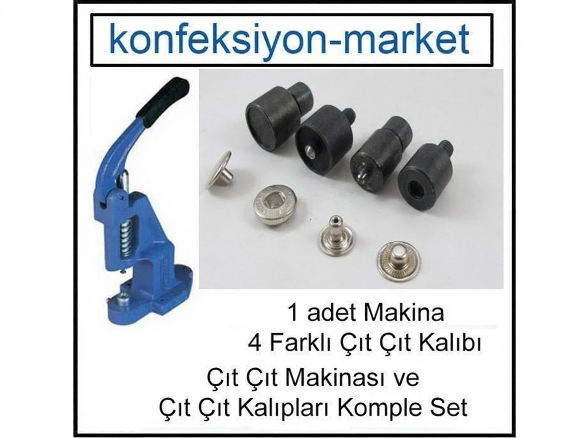 pbnpjkybm1rmr0cvp2wt324q6m El Presi Çıt Çıt Çakma Makinası Ve 4 Farklı Kalıp Komple Set - Image 1