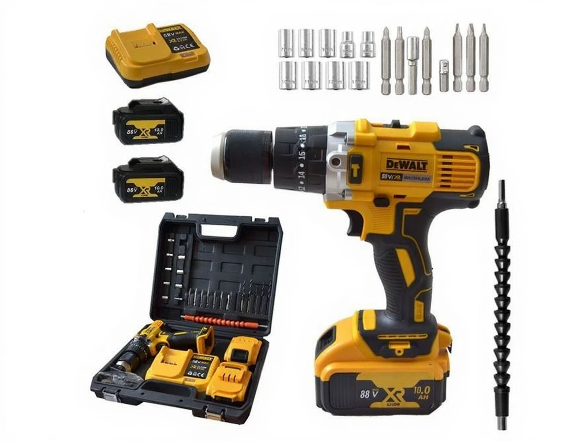 peqwy2txadrm80cv2kfs8ndjhg 88V 10Ah Çelik Gövdeli Darbeli Şarjlı Vidalama Matkap - Image 1