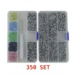 350 Pcs Metal Snap Fasteners 9.5Mm Hollow Buckle Metal Brass Buttons