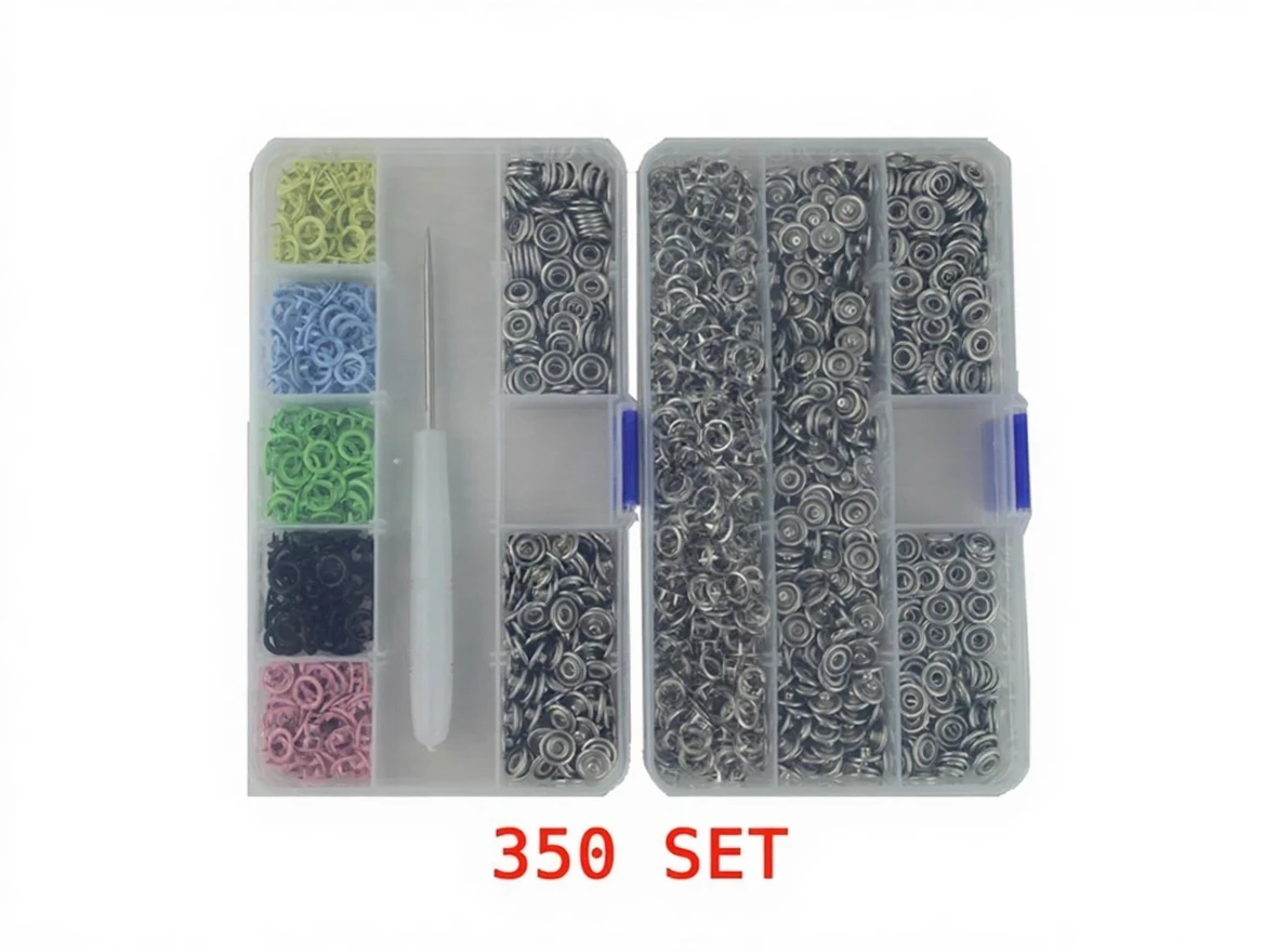 pz57zan7mxrmy0cvzks92sahzw 350 Pcs Metal Snap Fasteners 9.5Mm Hollow Buckle Metal Brass Buttons - Image 1