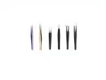 6 Piece Precision Electronic Tailor Multi-Purpose Straight and Curved Tip Tweezers Set