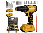 Çift Akülü Darbeli 42vf Max 5ah Şarjlı Vidalama Matkap Seti
