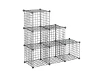 6-compartment Portable Multi-Purpose Metal Wire Cabinet Shelf Organizer - Image 3