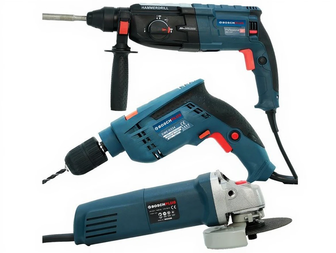 rwj3wjz2jxrmy0cv9jys239ahm 13mm Darbeli Vidalama, Kırıcı Delici Matkap ve 125mm Avuç Taşlama Elektrikli 3'Lü Set - Image 1