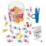 60 PIECES Fabric Clips for Sewing and Embroidery, Plastic Clips Holder