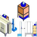 Electrostatic Powder Coating Booth with Panel Filter