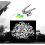 100 Sets of Plastic 12.5mm Transparent Snap Fasteners and Plastic Snap Fastener Attachment Pliers