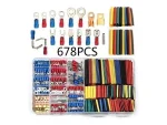 678 Piece Insulated Cable End Socket Plug Chassis Terminal Ferrule Heat Shrink Tubing Cable Repair