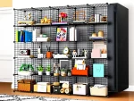 25 Compartment Metal Portable Bookshelf Shelf Cabinet Organizer