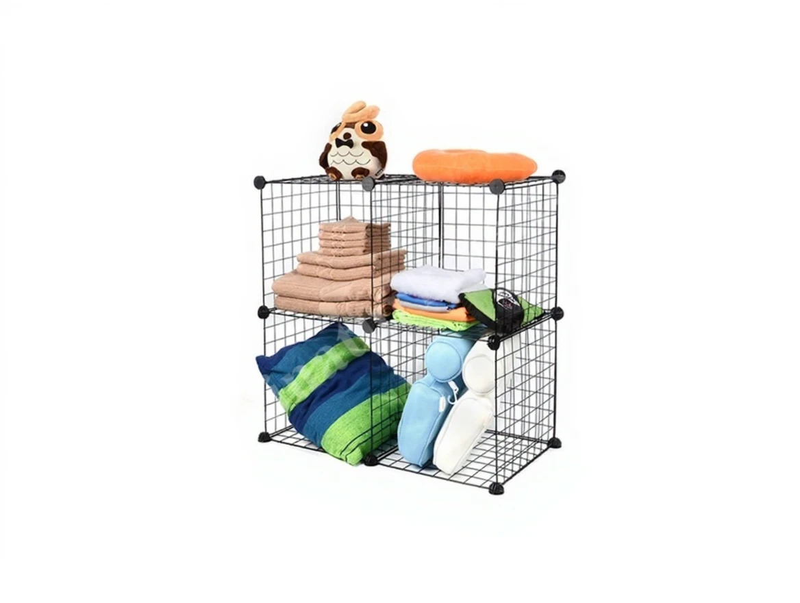 vzhzzeqce9rmw0cvjb69ecpfng 4 Grid Compartment Metal Wire Portable Modular Multi-Purpose Organizer Rack - Image 1