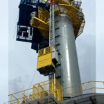 Tower Crane, Industrial Crane Operator and Service Elevator