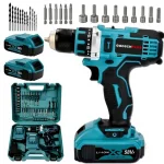 24 Parça 58Vf 5Ah Çelik Mandrenli Akülü Vidalama Matkap Seti