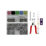 350 Pcs Metal Snap Fasteners 9.5Mm Hollow Buckle Metal Brass Buttons Complete Set