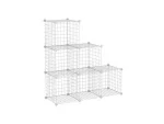 6 Compartment White Portable Multi-purpose Metal Wire Cabinet Shelf Organizer - Image 4