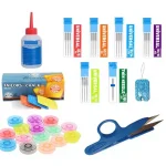 618 SET Household Sewing Machine Needle Oil Threader Scissors Measuring Tape Compatible with All Brands Accessory S