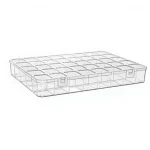 40 Compartment Large Transparent Necklace Ring Bead Jewelry Organizer Plastic Textile Accessory Box