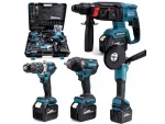 Professional 15-Battery Cordless Brushless 4-piece Hand Tool Set